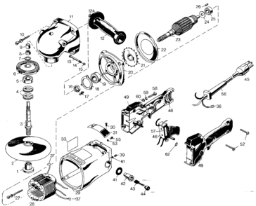 Default Diagram and Parts List for B6124 Type 2 Black and Decker Sander Polisher